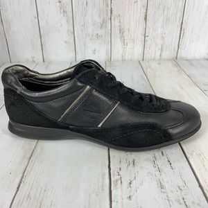 ECCO Women's Sneakers Size 7 - 7.5 (38 EU) Black Suede & Leather Street Shoes